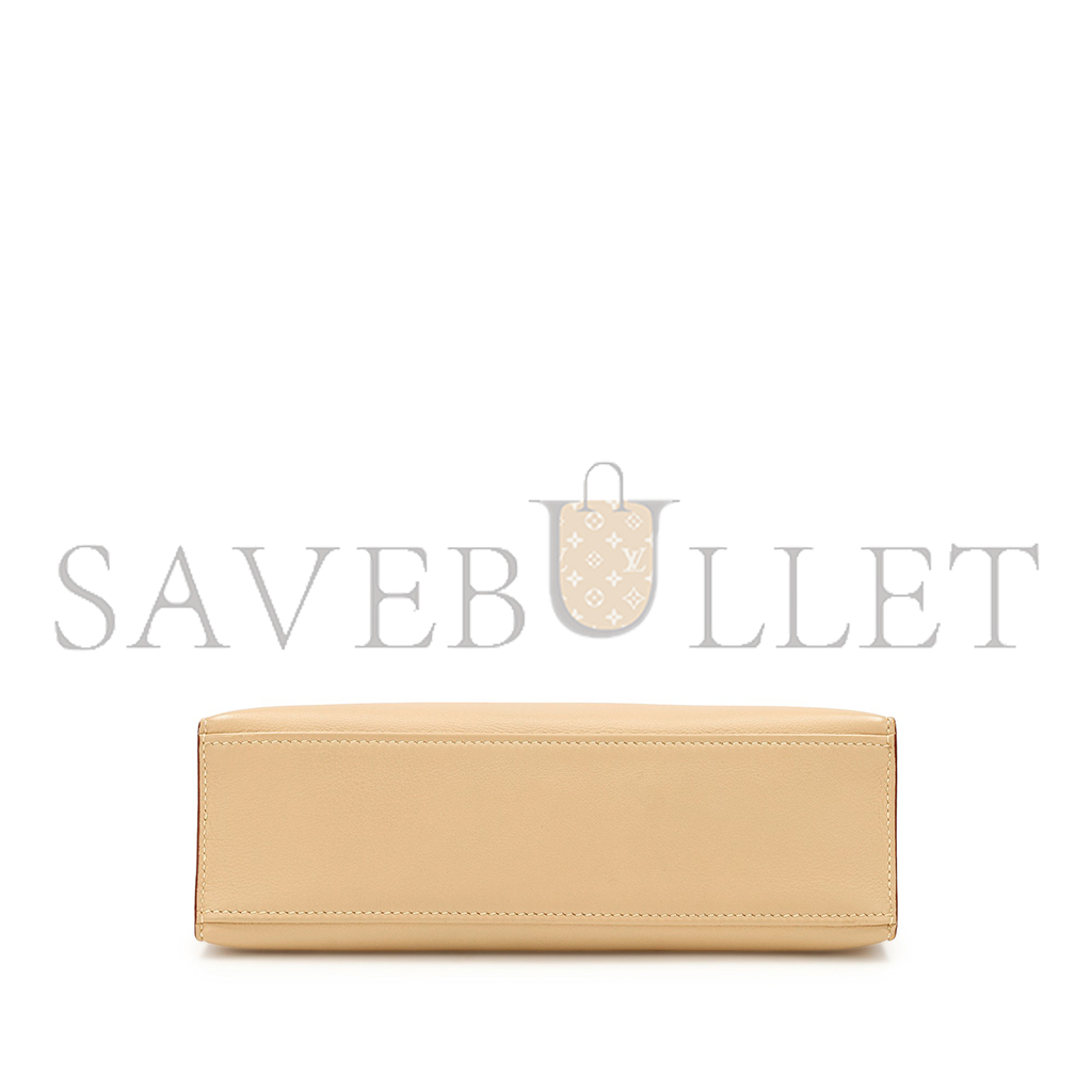 HERMÈS MASTER PARCHEMIN SWIFT KELLY POCHETTE PALLADIUM HARDWARE (22*14*7cm)